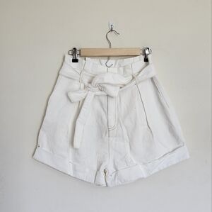 Jacquie the Label White Paperbag Super High-Rise Belted Shorts size Large